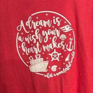 Red Graphic Tee with Nautical Design